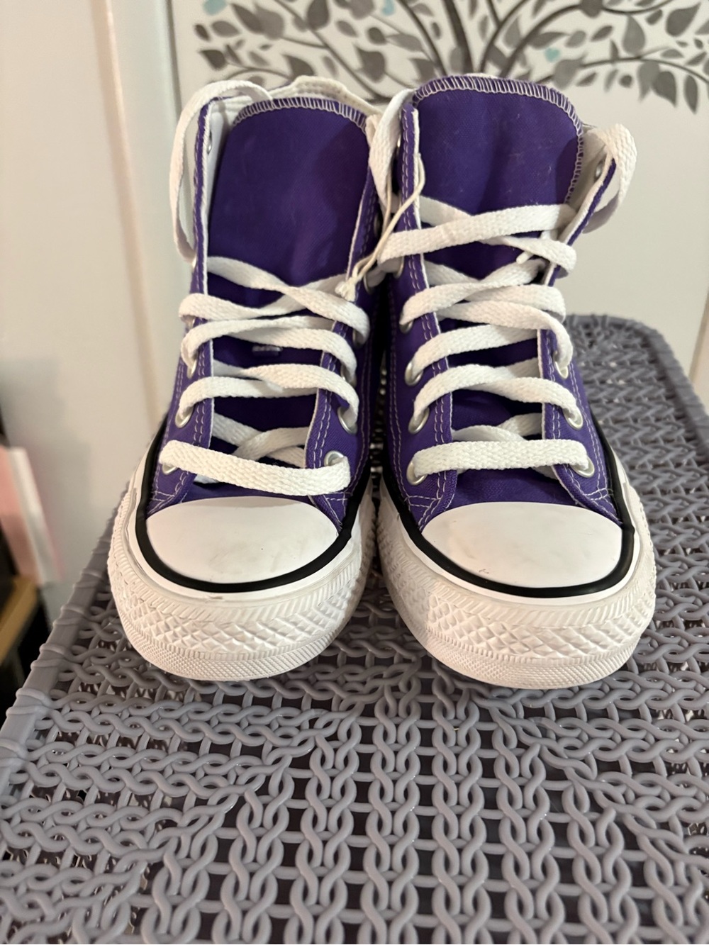 Converse High-Top Canvas Sneakers Purple